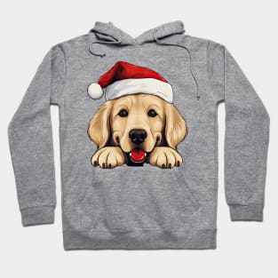 Christmas Peeking Golden Retriever Dog Hoodie